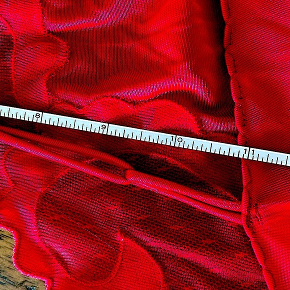 ❤️💋NWOT RED Slip Nightgown.Lace front&ShoulderStraps.Slit bothSides.Midi.M/L🌺 - Picture 10 of 12